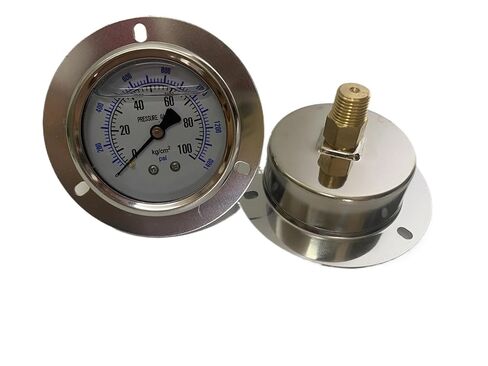 1PCS YN60ZT الحافة الأمامية 2.5 "حركات النحاس 60 مم مقياس الضغط المقياس الظهر ، صدمة - زيت البرهان - مملوءة (50 كجم) in Kuwait