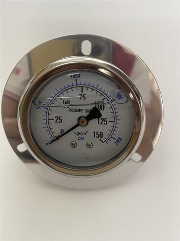 1PCS YN60ZT الحافة الأمامية 2.5 "حركات النحاس 60 مم مقياس الضغط المقياس الظهر ، صدمة - زيت البرهان - مملوءة (50 كجم) in Kuwait