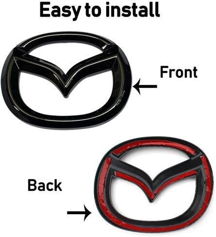 Car Emblem Badge Decal for Mazda 6 2012 2013 2014 2015 2016 2017, Car Lettering Badge Emblem Sticker, Car Grill Trunk Badge Stickers Replacement Decorations Styling Accessories,B Black in Saudi Arabia