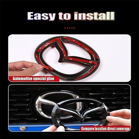 Car Emblem Badge Decal for Mazda 6 2012 2013 2014 2015 2016 2017, Car Lettering Badge Emblem Sticker, Car Grill Trunk Badge Stickers Replacement Decorations Styling Accessories,B Black in Saudi Arabia