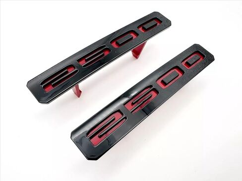 2Pc Front Bumper Fascia Side 2500 Emblems 3D Nameplates Badge Replacement for 2024+ Sierra 2500HD 86578370 86578372 (Black Red) in Kuwait