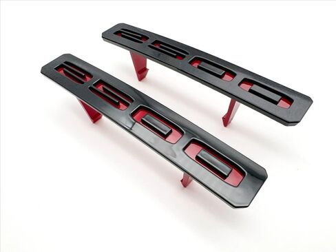 2Pc Front Bumper Fascia Side 2500 Emblems 3D Nameplates Badge Replacement for 2024+ Sierra 2500HD 86578370 86578372 (Black Red) in Kuwait