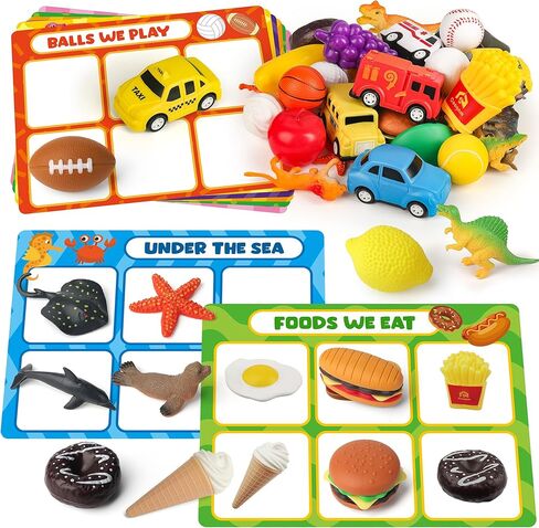 Coogam Sorting Toys for Toddles, Animals Figures Dinosaurs Birds Insects Cognition Matching Game Playset, Fine Motor Learning Activities Educational Toy Gift for 3 4 5 Year Old Kid in Kuwait