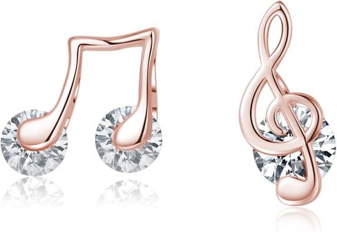 Sluynz 925 Sterling Silver CZ Note Musical Note أقراط للنساء المراهقات أزرار الأقراط لموسيقى عشاق الموسيقى in Saudi Arabia