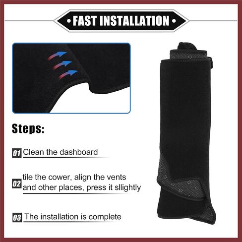 Dashboard Cover Compatible for Cadillac CTS 2004-2009, Non-Slip Polyester Black Dash Cover Mat Dash Board Protector Cover Replace Parts in Saudi Arabia