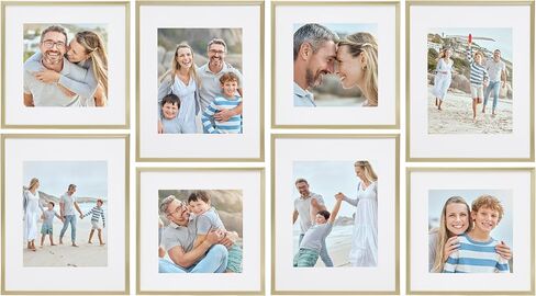 Camden Reed Arcadia 8 Piece Oversized Gallery Wall Frame Set, 16x20 and 16x16 Inch Matted Frames for Featuring 8x10 and 5x7 Inch Photographs or Art Prints, Black Finish in Saudi Arabia