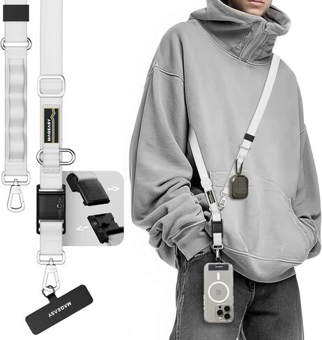 MAGEASY 20mm FidLock Dual Crossbody Utility Strap- Adjustable Crossbody Phone Lanyard with Magnetic Quick Release Buckle in Saudi Arabia
