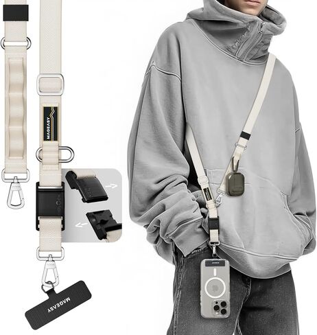 MAGEASY 20mm FidLock Dual Crossbody Utility Strap- Adjustable Crossbody Phone Lanyard with Magnetic Quick Release Buckle in Saudi Arabia