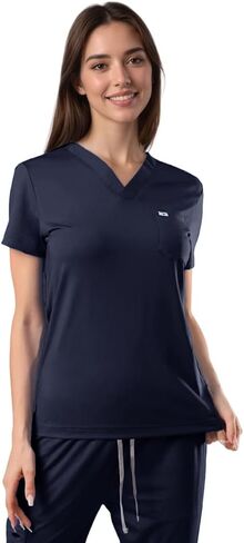 SUNME Women's Medical Scrub Tops - Ultra Soft, Easy Care, V-Neck Top Scrubs with 2 Pockets, 4-Way Stretch & Wrinkle Resistant in Saudi Arabia