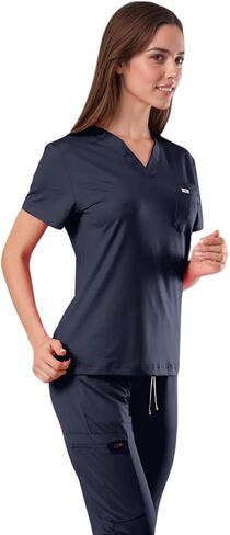 SUNME Women's Medical Scrub Tops - Ultra Soft, Easy Care, V-Neck Top Scrubs with 2 Pockets, 4-Way Stretch & Wrinkle Resistant in Saudi Arabia