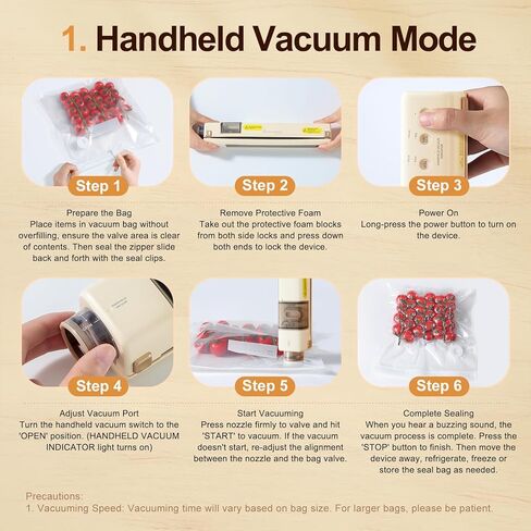 Vacuum Sealer with 40 Bags, 2 IN 1 Full Automatic Handheld and Countertop Sealer for Dry Moist Food, Built-in Magnetic Base&Cutter, for Sous Vide and Mason Jars, Viewing Tank, Compact, Black in Saudi Arabia
