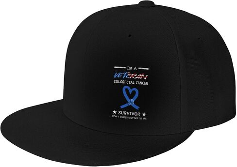 I'm A Veteran & A Colorectal Cancer Survivor Don't Underestimate Me Adult Adjustable Outdoor Sports Trucker Hats Stylish Baseball Cap4 Black in Saudi Arabia