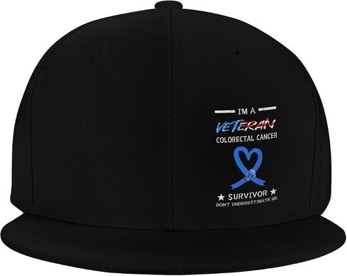 I'm A Veteran & A Colorectal Cancer Survivor Don't Underestimate Me Adult Adjustable Outdoor Sports Trucker Hats Stylish Baseball Cap4 Black in Saudi Arabia