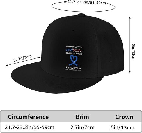 I'm A Veteran & A Colorectal Cancer Survivor Don't Underestimate Me Adult Adjustable Outdoor Sports Trucker Hats Stylish Baseball Cap4 Black in Saudi Arabia