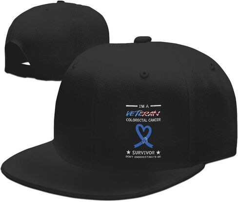 I'm A Veteran & A Colorectal Cancer Survivor Don't Underestimate Me Adult Adjustable Outdoor Sports Trucker Hats Stylish Baseball Cap4 Black in Saudi Arabia