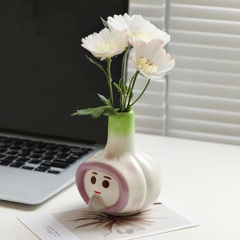 Green Ceramic Vase, Cute Flower Vases, Cactus Small Vase for Flowers, Decorative Unique Vases for Centerpieces Home Living Room Dining Table Office Decor in Saudi Arabia