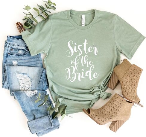 Blue Sand Textiles Sister of The Bride Shirt. Wedding Shirt for Getting Ready. Unisex T-Shirts. Sister Shirt. in Saudi Arabia
