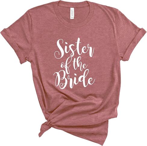 Blue Sand Textiles Sister of The Bride Shirt. Wedding Shirt for Getting Ready. Unisex T-Shirts. Sister Shirt. in Saudi Arabia