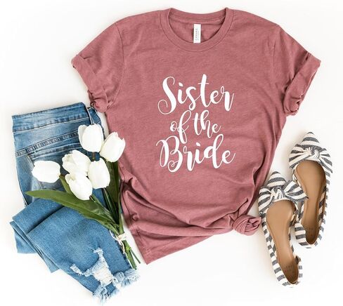 Blue Sand Textiles Sister of The Bride Shirt. Wedding Shirt for Getting Ready. Unisex T-Shirts. Sister Shirt. in Saudi Arabia