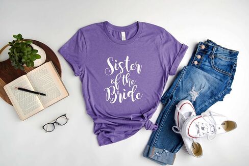 Blue Sand Textiles Sister of The Bride Shirt. Wedding Shirt for Getting Ready. Unisex T-Shirts. Sister Shirt. in Saudi Arabia