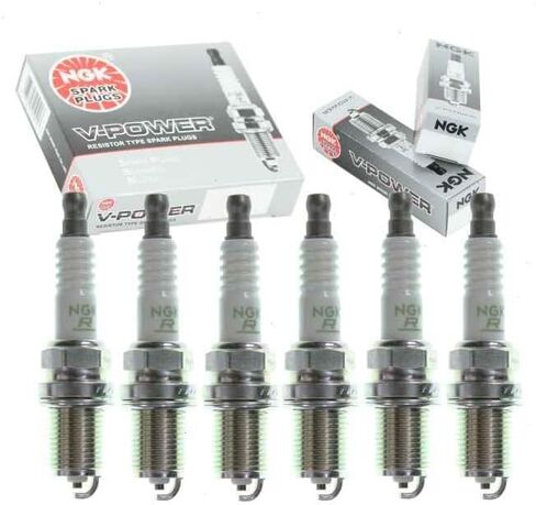 6 pc NGK V-Power Spark Plugs compatible with Hyundai Santa Fe 2.7L 3.3L 3.5L V6 2001-2009 in Saudi Arabia