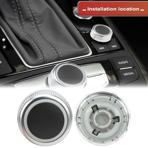 MMI Volume Control Knob, 4f0919069 Multimedia Main Menu Rotary Switch Knob Cap for A6/S6/C6 2005‑2011, A6 Allroad 2007-2011, A8/S8 2004-2010, Q7 2007-2009, RS6 2008-2011 in Saudi Arabia