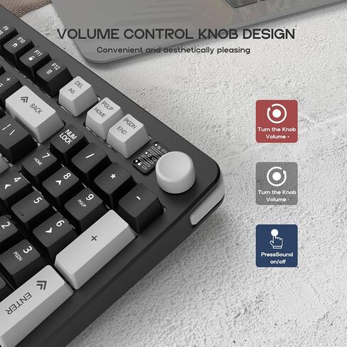 96% Wired Gaming Keyboard,Creamy Membrane Quiet Silent Keyboard with Number Pad & Volume Knob,Light Up Computer USB Teclado for PC Desktop Games Office in Saudi Arabia