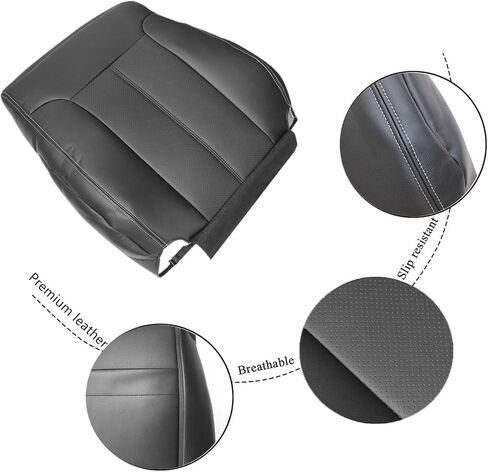 FZJDSD Black Driver and Passenger Bottom and Side Top Lean Back Perforated Leather Seat Covers Compatible with Ford F250 F350 F450 F550 Lariat 2011 2012 2013 2014 2015 2016 in Saudi Arabia