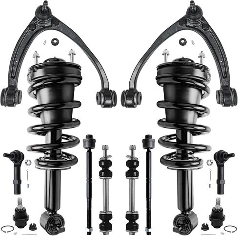 Detroit Axle - Front Struts Kit for Chevy GMC Silverado Sierra Suburban Yukon XL 1500 Avalanche Tahoe Cadillac Escalade, 2 Struts 2 Upper Control Arms 2 Sway Bars 4 Tie Rods 2 Ball Joints Replacement in Saudi Arabia