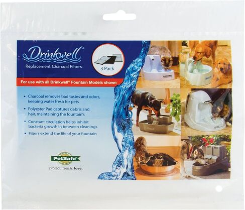 (4 حزمة) Petsafe Drinkwell استبدال الكربون مرشح ومرشحات نافورة ماء الكلاب والقط (4 حزم تحتوي كل مرشحات / 12 مرشحات) in Kuwait
