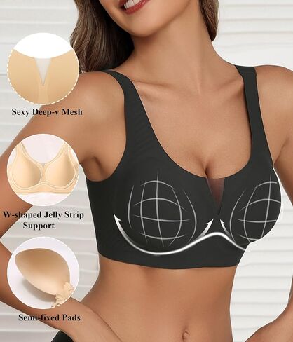 Avidlove Bras for Women No Underwire Seamless Bra Deep V Full Coverage T-Shirt Bralette Comfort Everyday Bra in Saudi Arabia