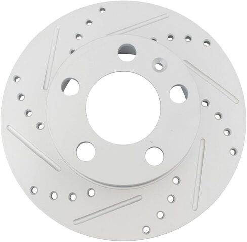 Front and Rear Performance Brake Rotors Set Premium G-Coated Cross Drilled & Slotted Compatible with 2000-2006 Audi TT 2000-2003 Volkswagen Golf 2004-2005 Jetta in Saudi Arabia
