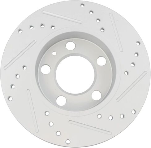 Front and Rear Performance Brake Rotors Set Premium G-Coated Cross Drilled & Slotted Compatible with 2000-2006 Audi TT 2000-2003 Volkswagen Golf 2004-2005 Jetta in Saudi Arabia