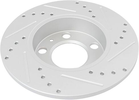 Front and Rear Performance Brake Rotors Set Premium G-Coated Cross Drilled & Slotted Compatible with 2000-2006 Audi TT 2000-2003 Volkswagen Golf 2004-2005 Jetta in Saudi Arabia