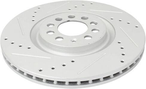 Front and Rear Performance Brake Rotors Set Premium G-Coated Cross Drilled & Slotted Compatible with 2000-2006 Audi TT 2000-2003 Volkswagen Golf 2004-2005 Jetta in Saudi Arabia