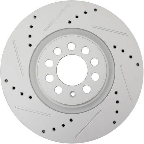 Front and Rear Performance Brake Rotors Set Premium G-Coated Cross Drilled & Slotted Compatible with 2000-2006 Audi TT 2000-2003 Volkswagen Golf 2004-2005 Jetta in Saudi Arabia