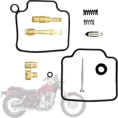 XQSMWF Repair Carb Rebuild Kit Compatible With Honda Rebel CMX250 CMX250C 1985-2013 Nighthawk Rebel Carb main jet 135 slow jet 35 0201-318 in Saudi Arabia