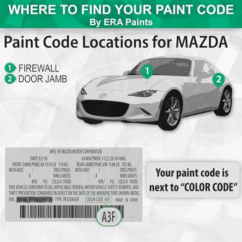 ERA Paints 28W - Black Cherry Mica for MAZDA Exact Match Automotive Touch Up Paint Jar - Pro Kit in Kuwait