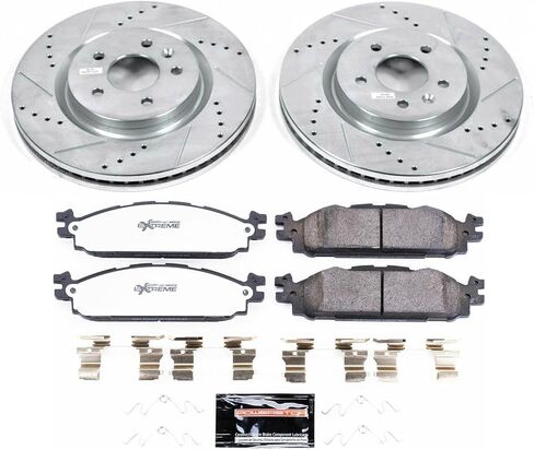 Power Stop K5583-36 Front Z36 Truck & Tow Brake Kit, Carbon Fiber Ceramic Brake Pads and Drilled/Slotted Brake Rotors For Explorer, Flex, Taurus, MKS, MKT [Model Specific] in Saudi Arabia