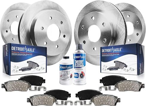 Detroit Axle - Brake Kit لعام 2007 Hyundai Entourage ، 2006 Kia Sedona ، دوارات الفرامل الأمامية والخلفية ، وسادات فرامل السيراميك مع استبدال الأجهزة in Saudi Arabia