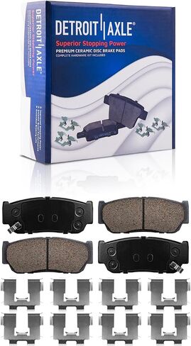 Detroit Axle - Brake Kit لعام 2007 Hyundai Entourage ، 2006 Kia Sedona ، دوارات الفرامل الأمامية والخلفية ، وسادات فرامل السيراميك مع استبدال الأجهزة in Saudi Arabia