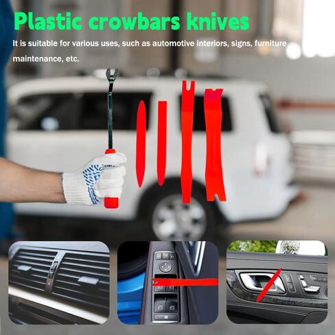 5PCS Plastic Pry Tool Kit Auto, Plastic Pry Tool, Interior Trim Removal Kit, Durable and Sturdy, Resistant to Bending and Cracking Fits Most Sedans, SUVs, Trucks, and Vans (Blue) in Kuwait