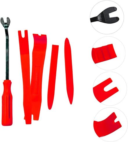 5PCS Plastic Pry Tool Kit Auto, Plastic Pry Tool, Interior Trim Removal Kit, Durable and Sturdy, Resistant to Bending and Cracking Fits Most Sedans, SUVs, Trucks, and Vans (Blue) in Kuwait