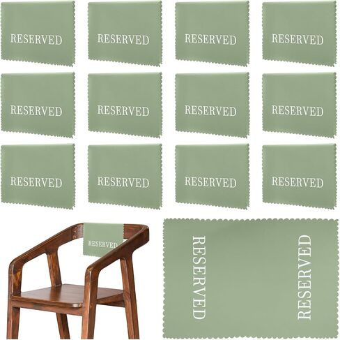 Breling 12 Pcs Wedding Reserved Chair Signs Reserved Seating Signs with Printed Words 17 x 11.81 Inches Wedding Party Supplies for Guests Church Bridal Shower Decoration(Sage Green) in Saudi Arabia