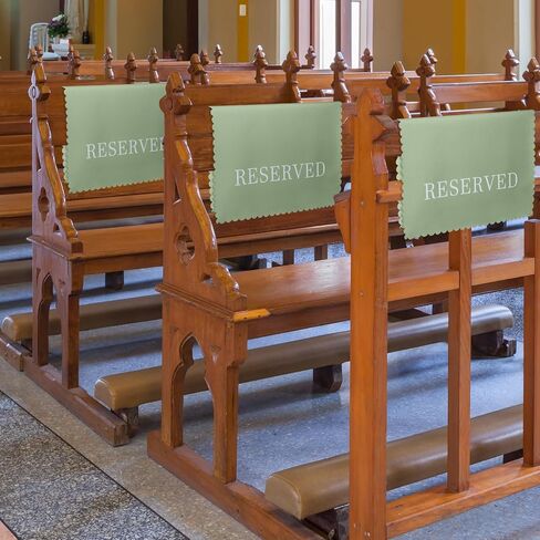 Breling 12 Pcs Wedding Reserved Chair Signs Reserved Seating Signs with Printed Words 17 x 11.81 Inches Wedding Party Supplies for Guests Church Bridal Shower Decoration(Sage Green) in Saudi Arabia