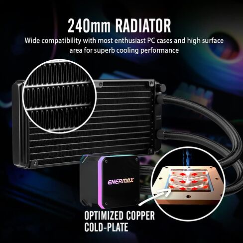 ENERMAX LIQMAX V4 120mm AIO CPU Liquid Cooler w/Digital Display, 120mm SilentFlow PWM Fan 320W TDP, for Intel 1851/1700/1200/115X, AMD AM5/AM4 in Saudi Arabia
