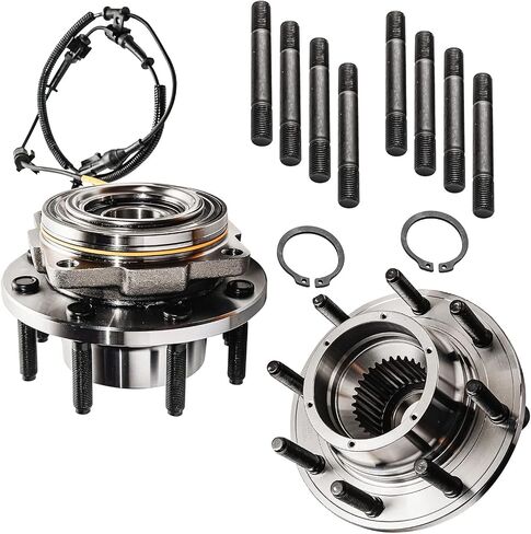 Detroit Axle-4WD Front 6PC Wheel Bearing Hubs Kit for 05-10 Ford F-250 F-350 Super Duty ، 2 Wheel Bearing and Hubs 4 Ball Ball Confisions 2005 2007 2007 2008 2010 Replacement in Saudi Arabia