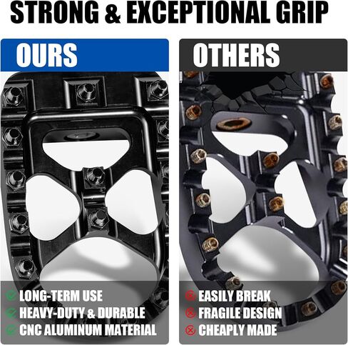 Motorcycle Footpegs 360° Roating Wide Foot Pegs CNC MX Chopper Bobber Style Fits for Harley Dyna Sportster FLFB FLSTF Iron 883 Softail Street Glide, Black in Saudi Arabia