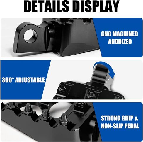 Motorcycle Footpegs 360° Roating Wide Foot Pegs CNC MX Chopper Bobber Style Fits for Harley Dyna Sportster FLFB FLSTF Iron 883 Softail Street Glide, Black in Saudi Arabia