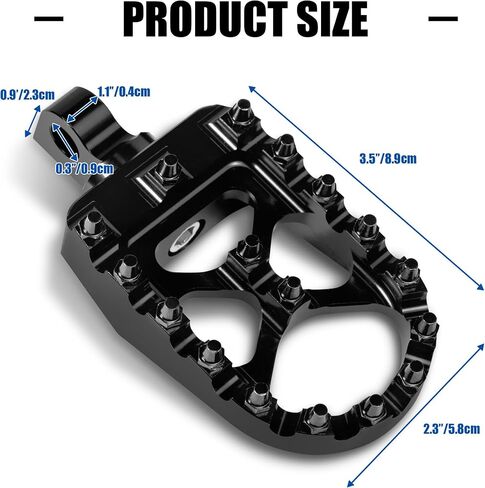 Motorcycle Footpegs 360° Roating Wide Foot Pegs CNC MX Chopper Bobber Style Fits for Harley Dyna Sportster FLFB FLSTF Iron 883 Softail Street Glide, Black in Saudi Arabia